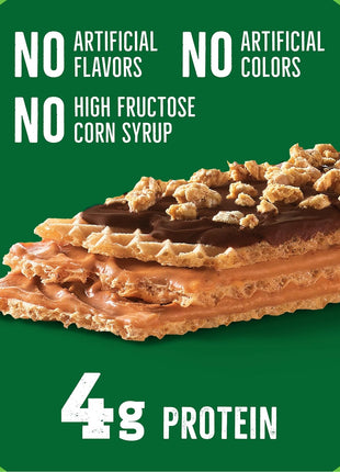 Nature Valley Creamy Wafer Bars, Peanut Butter Chocolate, 13 oz, 10 ct | 4g Protein, Crispy Wafers with Peanut Butter Filling, Chocolatey Coating, Crunchy Topping, No Artificial Flavors or Colors