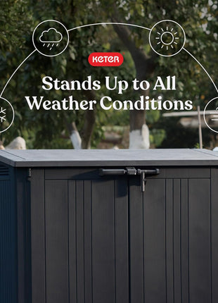 Keter Store-It-Out Prime 4.3 x 3.7 ft. Outdoor Resin Storage Shed with Easy Lift Hinges, Perfect for Yard Tools, Pool Floats and Garden Accessories, Black