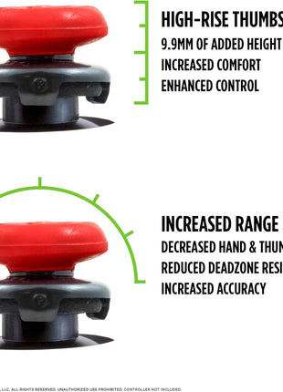 KontrolFreek FPS Freek Inferno for PlayStation 4 (PS4) and PlayStation 4 (PS5) Controller | Performance Thumbsticks | 2 High-Rise Concave | Red