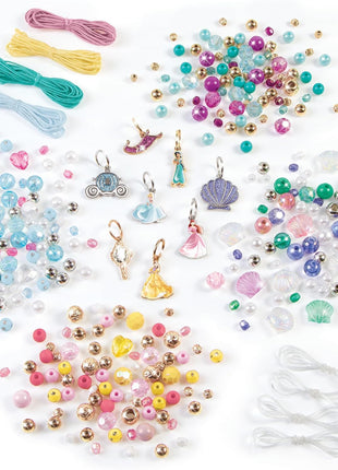 Make It Real: Disney Princess: Castle Style DIY Bracelet Kit - 332 pcs Jewelry Set, Create 12 Bracelets, 8 Exclusive Charms, Girls & Kids Ages 6+