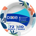 Dixie Small Paper Bowls, 10 Oz, 72 Count, Microwave-Safe, Soak-Proof, Disposable Bowls Great For Snacks, Dessert, And Light Lunch Meals