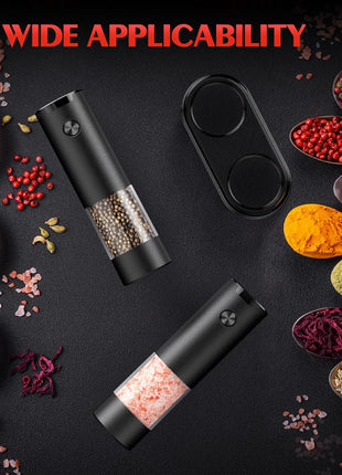 Electric Salt and Pepper Grinder Set Automatic Battery Pepper Mill Shakers Adjustable Coarseness Upgraded Larger Capacity with Led Home and Kitchen Appliances Birthday Gifts for Women Men