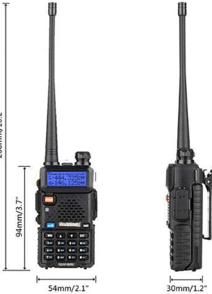 Baofeng UV-5R Two Way Radio Dual Band 144-148/420-450Mhz Walkie Talkie 1800mAh Li-ion Battery(Black)
