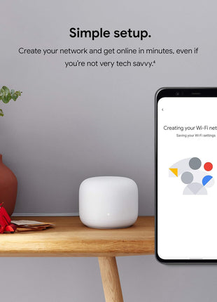 Google Nest Wifi Router AC2200 Mesh System 1-Pack Covers Up to 2200 Sq Ft