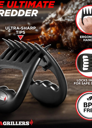 Alpha Grillers Meat Shredder Claws BBQ Pulled Pork Bear Claws for Shredding | Smoker & Grilling Accessories, Chicken Shredder Tool, Pork Pulling Gift for Men