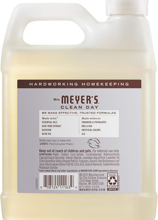 MRS. MEYER'S CLEAN DAY Hand Soap Refill, Lavender Scent, 33 Fl Oz Bottle