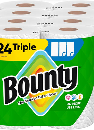 Bounty Select A Size Paper Towels, White, 8 Triple Rolls = 24 Regular Rolls