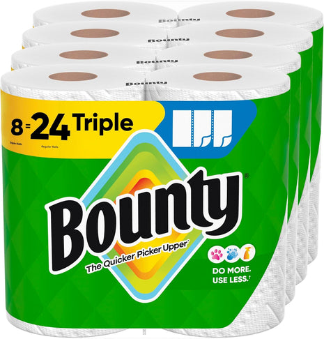 Bounty Select A Size Paper Towels, White, 8 Triple Rolls = 24 Regular Rolls