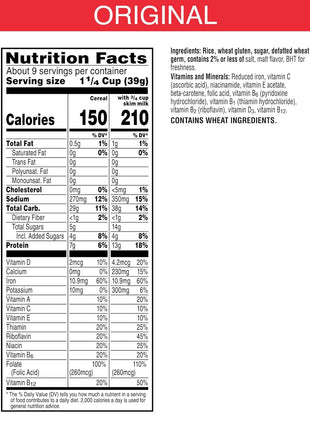 Kellogg's Special K Breakfast Cereal, Family Breakfast, Fiber Cereal, Large Size, Original, 12oz Box (1 Box)