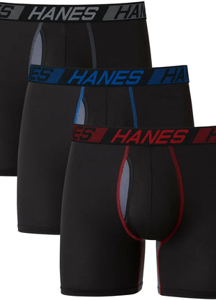Hanes Men's Underwear Boxer Briefs Pack, 3-Pack, Total Support Pouch, Long or Short-Leg Boxer Briefs