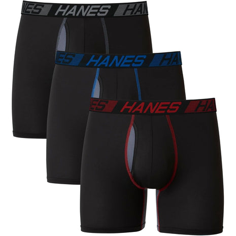 Hanes Men's Underwear Boxer Briefs Pack, 3-Pack, Total Support Pouch, Long or Short-Leg Boxer Briefs