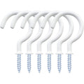 yuntop 12 Pack Vinyl Coated Ceiling Hooks, Multi-Function Wall Hooks for Indoors Outdoors (White, 1-1/4 Inch)