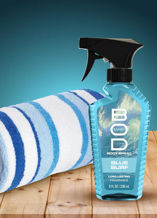 BOD man Fragrance Body Spray, Blue Surf, 8 fl oz