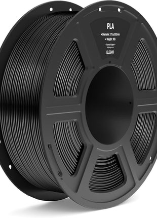 ELEGOO PLA Filament 1.75mm Black 1KG, 3D Printer Filament Dimensional Accuracy  0.02mm, 1kg Spool(2.2lbs) Fit Most FDM 3D Printers