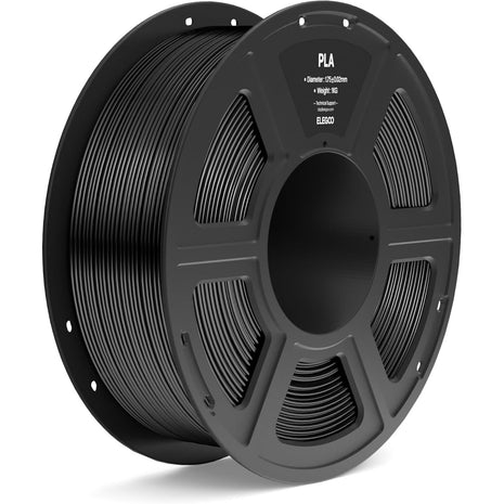 ELEGOO PLA Filament 1.75mm Black 1KG, 3D Printer Filament Dimensional Accuracy  0.02mm, 1kg Spool(2.2lbs) Fit Most FDM 3D Printers