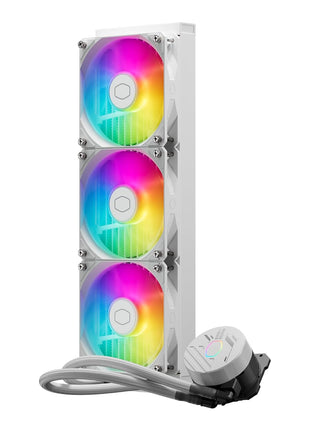 Cooler Master 360L Core AIO CPU Liquid Cooler 鈥?360mm Radiator, 3x ARGB PWM Fans, Patented Gen S Dual-Chamber Pump, Quiet Cooling & Easy Installation, AMD AM5/AM4 & Intel LGA 1851/1700, White
