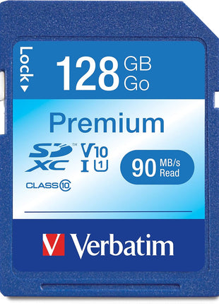 Verbatim 128GB Premium SDXC Memory Card, UHS-I V10 U1 Class 10