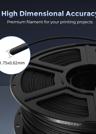 FLASHFORGE Carbon Fiber PETG Filament 1.75mm, Carbon Fiber PETG 3D Printer Filament, 1KG Spool Dimensional Accuracy  0.02mm, Lightweight & Heat-Resistant & Moisture Free (Black)