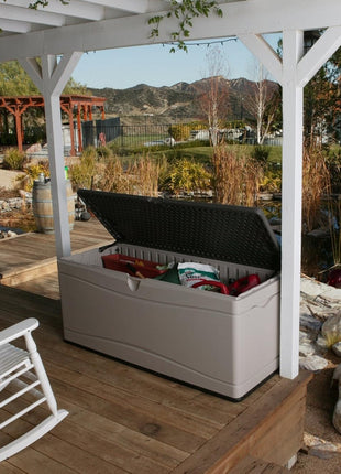 Lifetime 60012 Extra Large Deck Box, 130 Gallon, Desert Sand/Brown