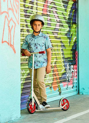 Razor A5 Lux Kick Scooter for Kids Ages 8+ - 8" Urethane Wheels, Anodized Finish Featuring Bold Colors and Graphics, for Riders up to 220 lbs