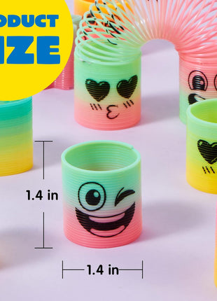 JOYIN 30 Pcs Spring Rainbow Party Favor, Mini Plastic Coil Spring Toy, Fidget Stress Coil Mini Springs Bulk Toys for Carnival Prize Birthday, Classroom Goodie Bag Stuffers