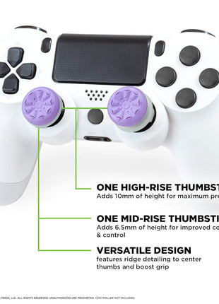 KontrolFreek FPS Freek Galaxy Purple for PlayStation 4 (PS4) and PlayStation 5 (PS5) | Performance Thumbsticks | 1 High-Rise, 1 Mid-Rise | Purple