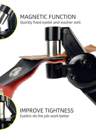 HAPDEN Grommet Tool Kit, 3/8 inch Handheld Eyelet Kit Manual Grommet Press Machine with 500 pcs 10 mm Grommets
