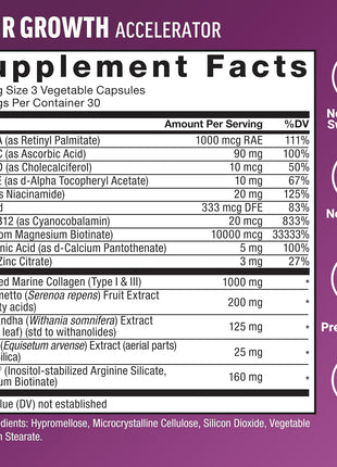 Hair Growth Accelerator Capsules, Lustriva & Biotin to Promote Thicker, Stronger, Fuller Hair, 90ct + Amazing Ashwa Ashwagandha Supplement with KSM-66 Ashwagandha for Stress, 120 Tablets