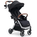Babideal Lightweight Travel Stroller for Baby, Self-Folding Toddler Stroller with Large Canopy, One-Hand Operated Reclining Seat, Cup Holder Included - Newborn to 50lbs. (Black)