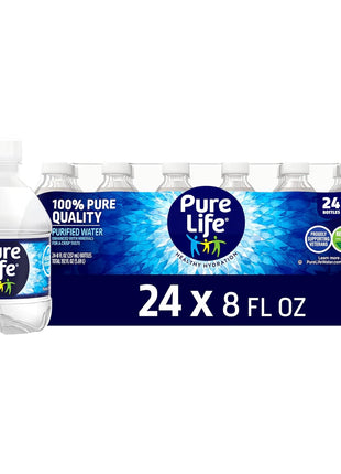 Pure Life Purified Bottled Water, 24 Pack - Still Drinking Water Enhanced with Minerals for a Crisp Taste - 8 Fl Oz - Toy Story 5 Packaging Graphics