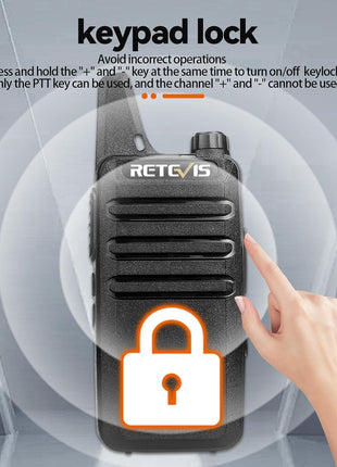 Retevis RT22 Two Way Radio Long Range Rechargeable,Portable 2 Way Radio, USB-C Charging, Handsfree Walkie Talkies for Adults Cruise Hiking Camping(4 Pack)