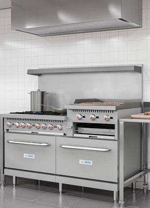 KoolMore 60 in. 6 Burner Commercial Liquid Propane Range with 24 in. Griddle and Broiler (KM-CRGB60-LP)