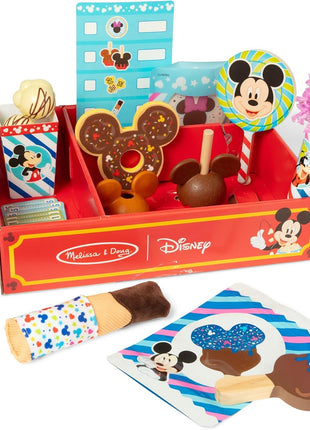 Melissa & Doug Disney Snacks & Popcorn Wooden Play Food Set – 24 Pieces | Mickey Mouse, Minnie, Wooden Toy for Boys and for Girls 3+ - FSC Certified