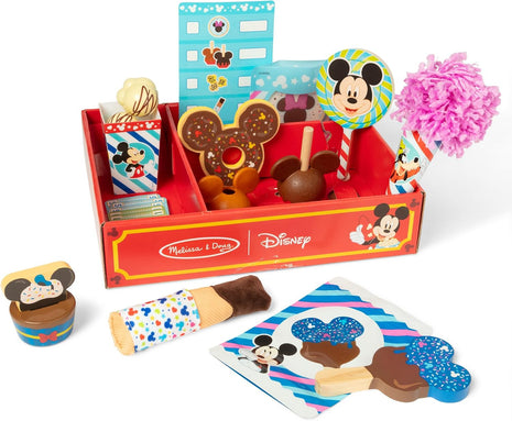 Melissa & Doug Disney Snacks & Popcorn Wooden Play Food Set – 24 Pieces | Mickey Mouse, Minnie, Wooden Toy for Boys and for Girls 3+ - FSC Certified