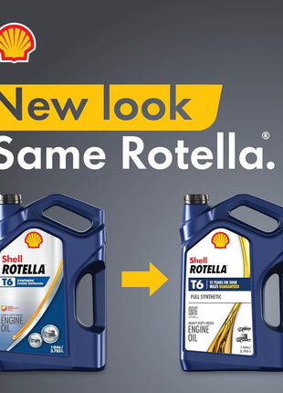 Shell Rotella T6 Full Synthetic 5W-40 Diesel Engine Oil, 1 Gallon (3 Pack)