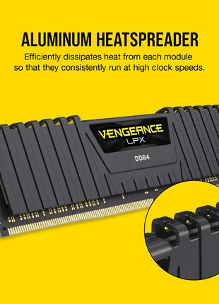 Corsair Vengeance LPX DDR4 RAM 16GB (2x8GB) 3200MHz CL16-18-18-36 1.35V Intel AMD Desktop Computer Memory - Black (CMK16GX4M2B3200C16)