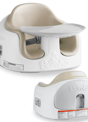 Bumbo 3-in-1 Portable Infant Multi-Seat with Tray, 6 to 36 Months, Taupe | All-in-One Travel, Feeding, and Play - Floor Seat, Booster Seat and High Chair for Baby and Toddler Dining & Activity