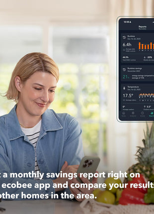 ecobee Smart Thermostat Premium with Smart Sensor and Air Quality Monitor - Programmable Wifi Thermostat - Works with Siri, Alexa, Google Assistant, Black