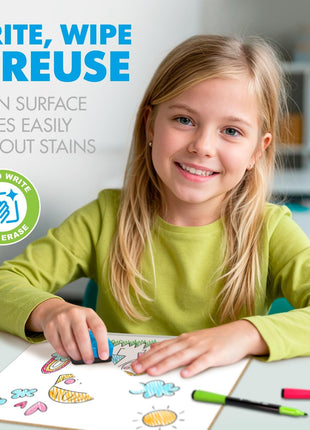 Scribbledo 6 Pack Small White Board Dry Erase Boards Classroom Pack Mini White Boards 9 inch x12 inch Personal Whiteboards for Students Teachers School Supplies Lapboards l 6 Mini Whiteboard Erasers Included
