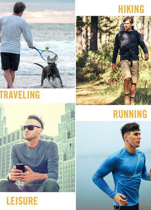 baleaf Men's Sun Protection Shirts UV SPF T-Shirts UPF 50+ Long Sleeve Rash Guard Fishing Running Quick Dry White Size L