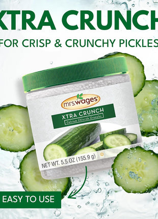 Mrs. Wages Pickle Mix, Xtra Crunch, Easy-To-Use, Fast Results, Great Taste & Crispness, Ensures Crunchiness, 5.5 oz Jar (Pack of 1)