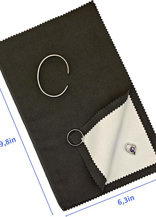 Jewelry Cleaning & Polishing Cloth,2Pcs Sterling Silver Gold Platinum Tarnish Remover,Non-Toxic Eco Friendly,Jewelry Cleaner Cloth for Ring,Earring,Watch and Coins Care