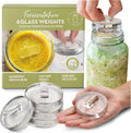 Glass Fermentation Weights for Fermenting | Easy Lift Handles | Set of 4 Pickle Weights for Wide Mouth Jars