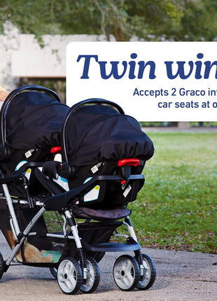 Graco® DuoGlider Double Stroller | Lightweight Double Stroller with Tandem Seating Glacier