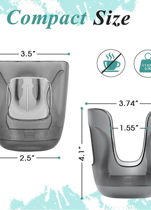 Stroller Cup Holder Fits for UPPAbaby Vista/Vista V2/Vista V3/Cruz/Cruz V2/Minu/Minu V2/Minu Duo, Securely Hold The Cup, Quick Attachment, Folds with Stroller, Drinking On The Go, Black (Grey)