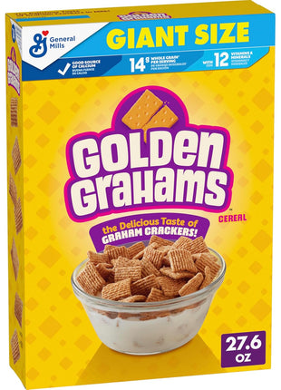 Golden Grahams Breakfast Cereal, Whole Grain, Giant Size, 27.6 oz | Graham Cracker Taste, 14g Whole Grain per Serving, 12 Vitamins per Serving, Great for Snack Recipes