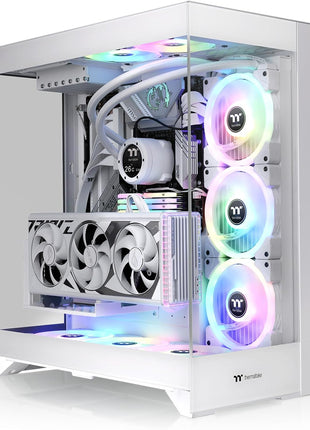 CTE E550 TG Snow Mid Tower ATX Case; 3 Tempered Glass Panels; Hidden-Connector Motherboard Support; Three-Way VGA Installations; Dual Chamber Design; CA-1Z8-00M6WN-00; 3 Year Warranty