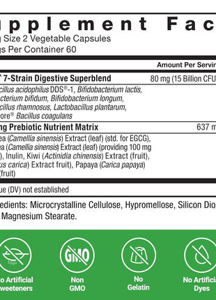 Force Factor ProbioSlim Extra Strength Probiotics for Women and Men | with 30 Billion CFUs of Probiotics for Digestive Health, Bloating Relief, and Gut Health, with Prebiotic Fiber, 120 Capsules
