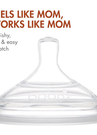 Boon Nursh Silicone Baby Bottles - Speckle - 8 Oz - 3 Count | 100% Food-Safe Silicone, Made Without BPA Or PVC, Medium Flow, Air-Free Feeding, Helps Reduce Colic Symptoms, Dishwasher Safe