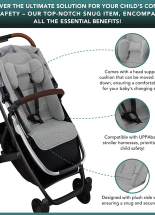 Infant Liner Seat Compatible with Uppababy Vista, Vista V2, Vista V3, Cruz V2, Cruz, RumbleSeat, and RumbleSeat V2, 2 in 1 Newborn to Toddler Comfort Insert, New and Improved Liner Material